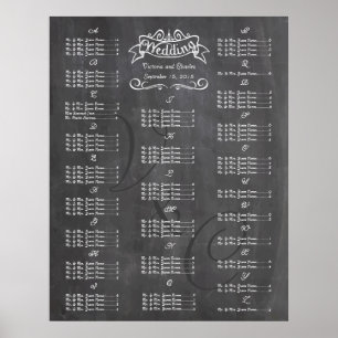 Vintage Wedding Chalkboard Guest Seating Chart