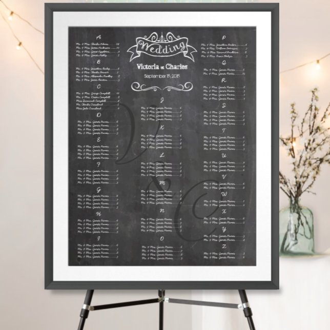 Vintage Wedding Chalkboard Guest Seating Chart (Creator Uploaded)