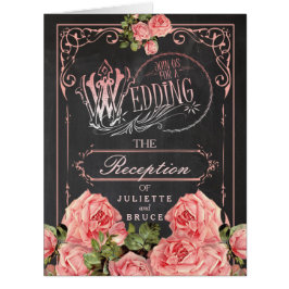 Vintage Wedding Chalkboard - Reception Card