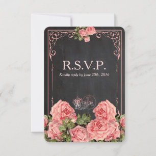 Vintage Wedding Chalkboard - Reply Card