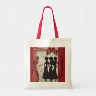 Vintage Wedding Classy Design Garnet Red Tote Bag