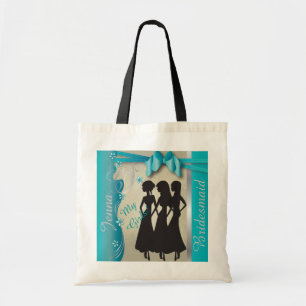 Vintage Wedding Classy Design Turquoise Blue Tote Bag