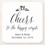 Vintage Wedding Coasters<br><div class="desc">These custom coasters feature a vintage toast and a hand drawn calligraphic font. Your names and the date can be customised below. They're the perfect accoutrement for any wedding,  bridal shower or engagement party.</div>