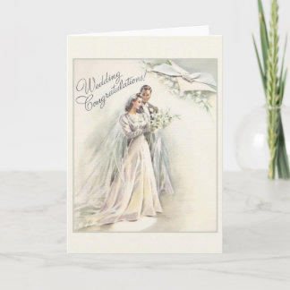 Vintage Wedding Congratulations Card
