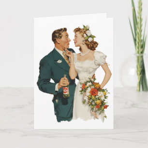 Vintage Wedding Couple Romantic Moment Card