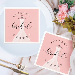 Vintage Wedding Dress Pink Bridal Shower Pink Napkin