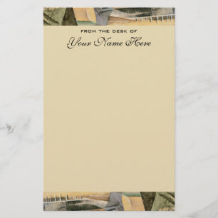 Vintage Wedding, Earth Tones Colours, Cubism Art Stationery