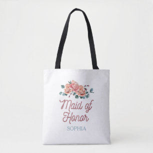 Vintage Wedding Flowers Maid of Honour   Tote Bag