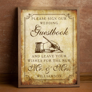 Vintage Wedding Guestbook Sign
