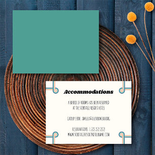 Vintage Wedding Hotel Accommodation Cards