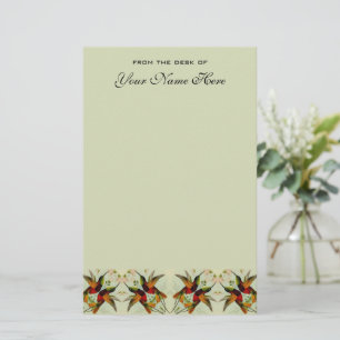 Vintage Wedding, Hummingbirds and Flowers Stationery
