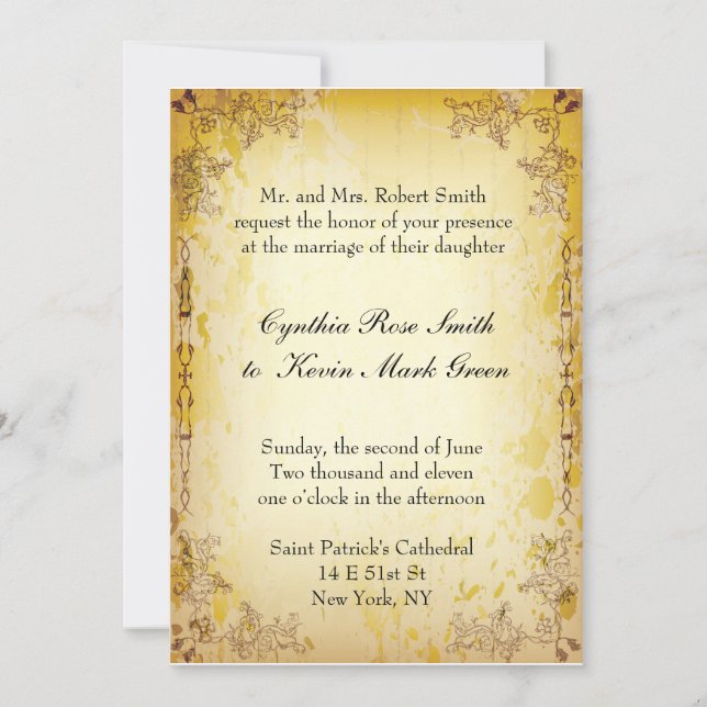 Vintage Wedding Invitation (Front)