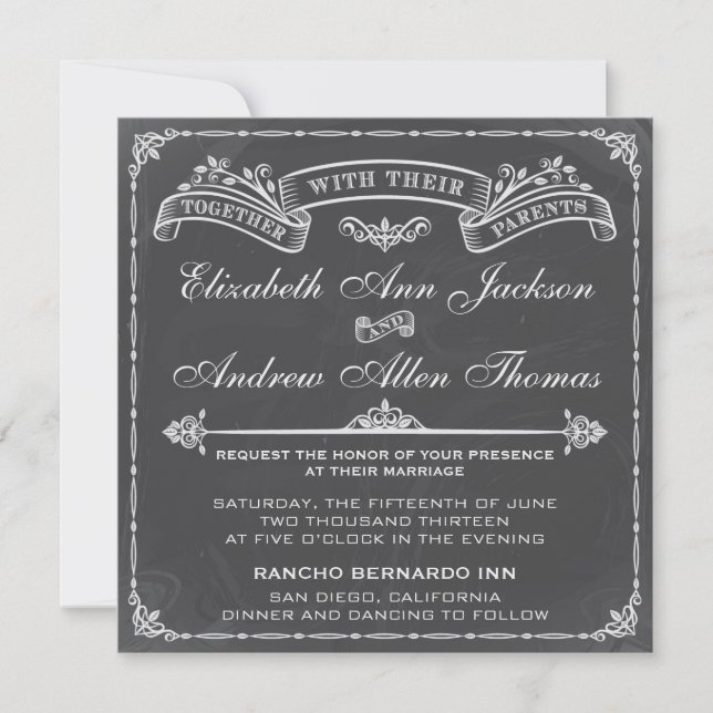 Vintage Wedding Invitation (Front)