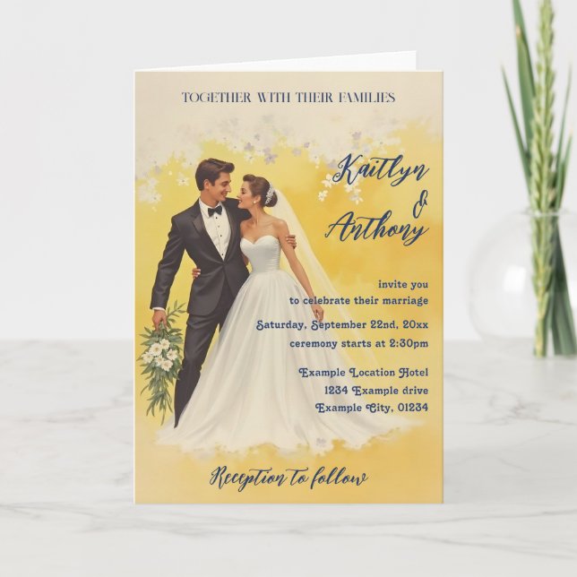 Vintage Wedding Invitation Belle éPoque Style (Front)