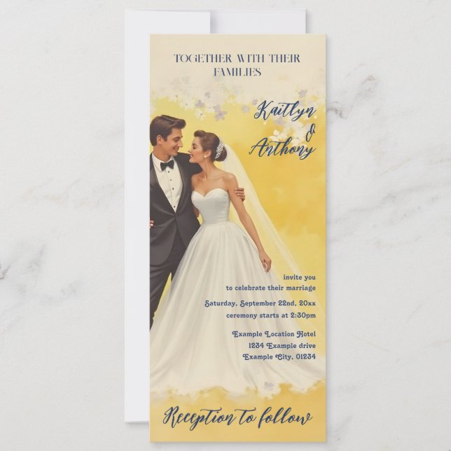 Vintage Wedding Invitation Belle éPoque Style (Front)