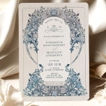 Vintage Wedding Invitation Dusty Blue W Morris<br><div class="desc">Art Nouveau Vintage wedding invitations by William Morris in a floral, romantic, and whimsical design. Victorian flourishes complement classic art deco fonts. Please enter your custom information, and you're done. If you wish to change the design further, click the blue "Customise It" button. Thank you so much for considering my...</div>