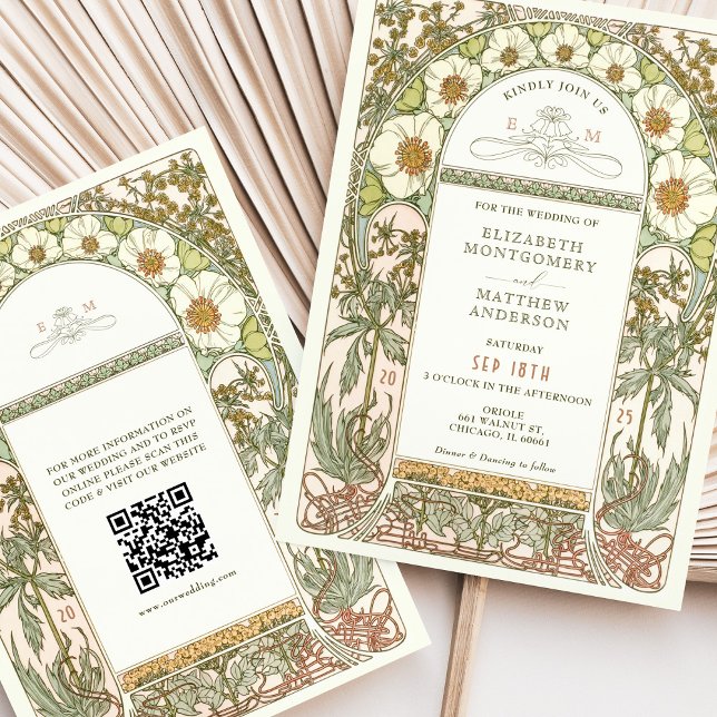 Vintage Wedding Invitations Art Nouveau by Mucha (Creator Uploaded)
