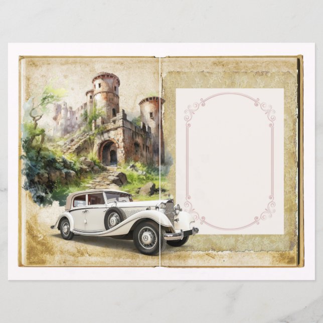 Vintage Wedding Junk Journal Scrapbook Page 13 &14 (Front)