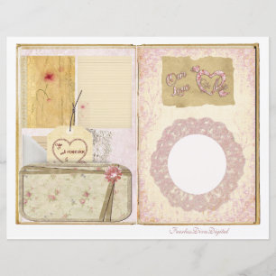 Vintage Wedding Junk Journal Scrapbook Page 19 &20