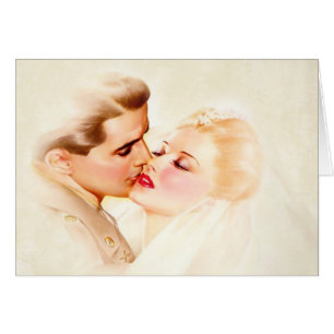 Vintage Wedding Kiss, Soldier & Bride