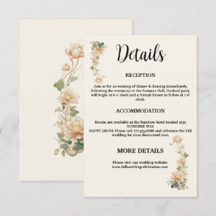 Vintage Wedding Lotus flower Enclosure Card