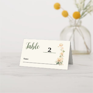 Vintage Wedding Lotus Flower Place Card