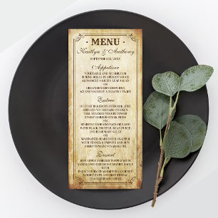 Vintage Wedding Menu