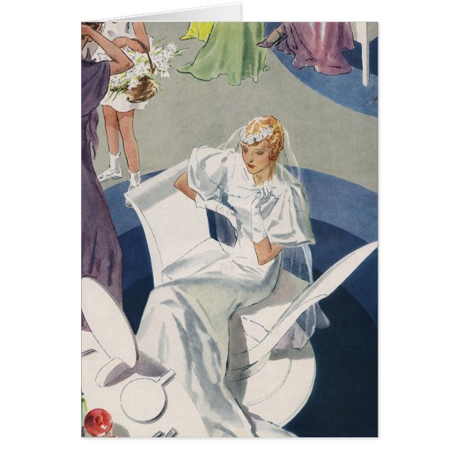 Vintage Wedding, Mid Century Modern Art Deco Bride (Front)