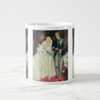Vintage Wedding Newlyweds, Happy Bride and Goom