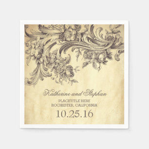 vintage wedding paper napkins