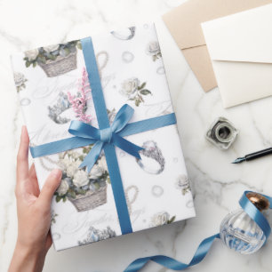Vintage Wedding Pattern Wrapping Paper Roll