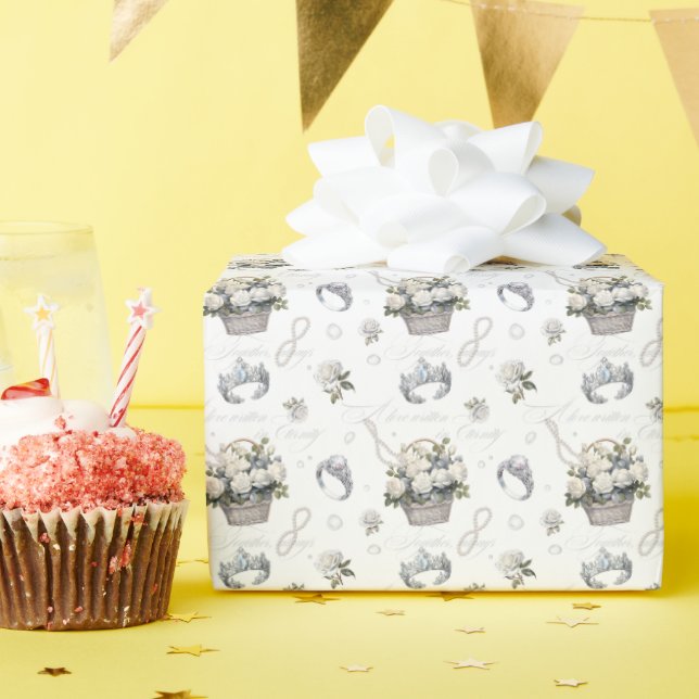 Vintage Wedding Pattern - Wrapping Paper Roll (Birthday Party)