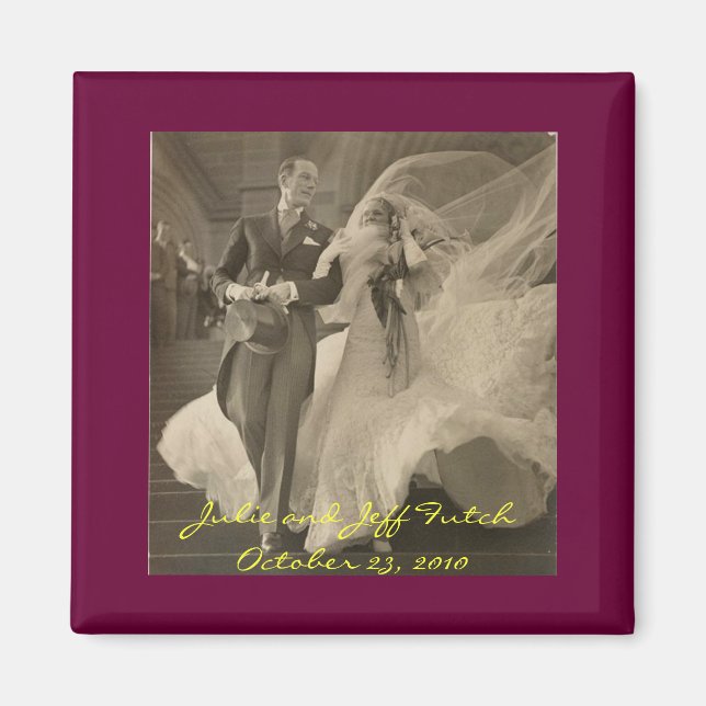vintage-wedding-photo magnet (Front)