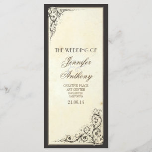 vintage wedding programs programme