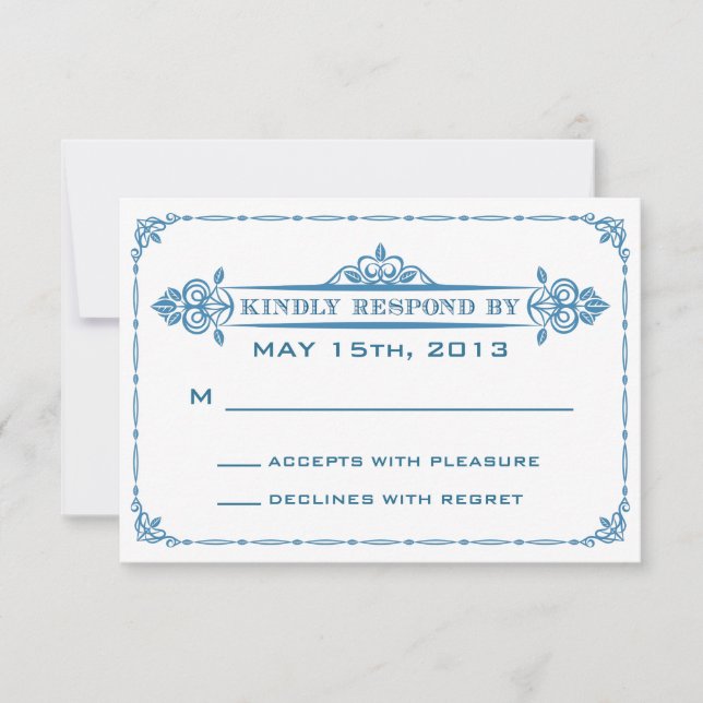 Vintage Wedding R.S.V.P. Card (Front)