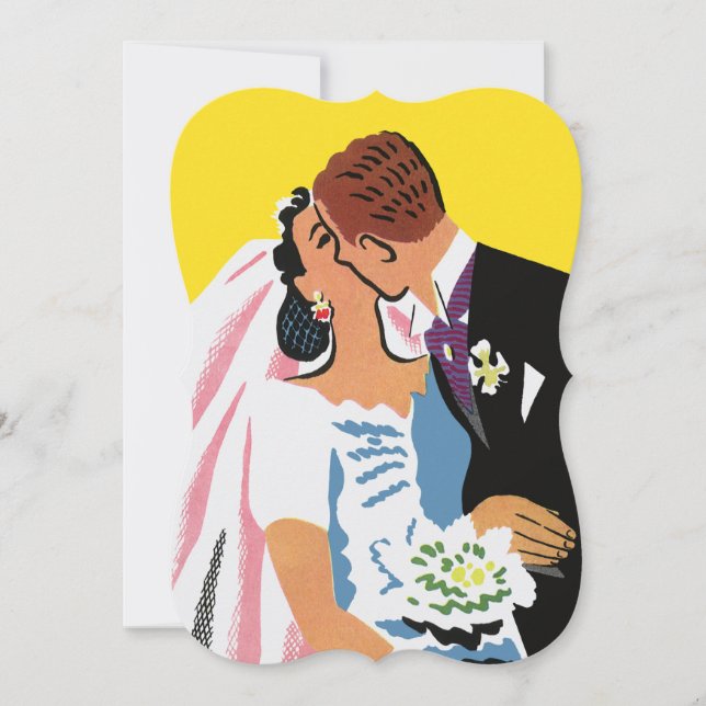 Vintage Wedding, Retro Bride Bridal Shower Party Invitation (Front)