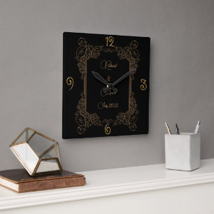Vintage Wedding Romantic Steampunk Fairytale  Square Wall Clock