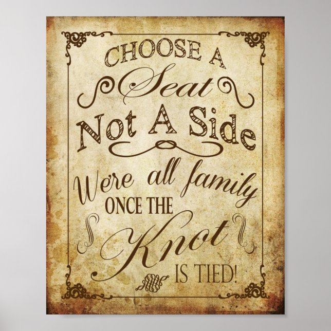 Vintage Wedding Seating Sign (Front)