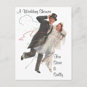 Vintage Wedding Shower Announcement Invitation