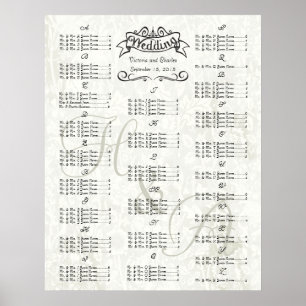Vintage Wedding Special Event Guest Seating Chart