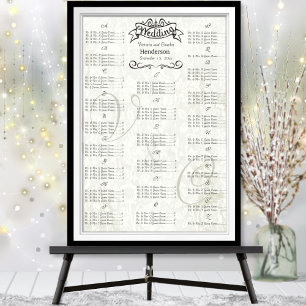 Vintage Wedding Special Event Guest Seating Chart