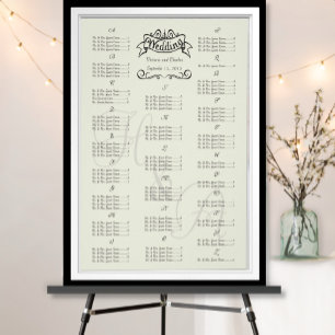 Vintage Wedding Special Event Guest Seating Chart