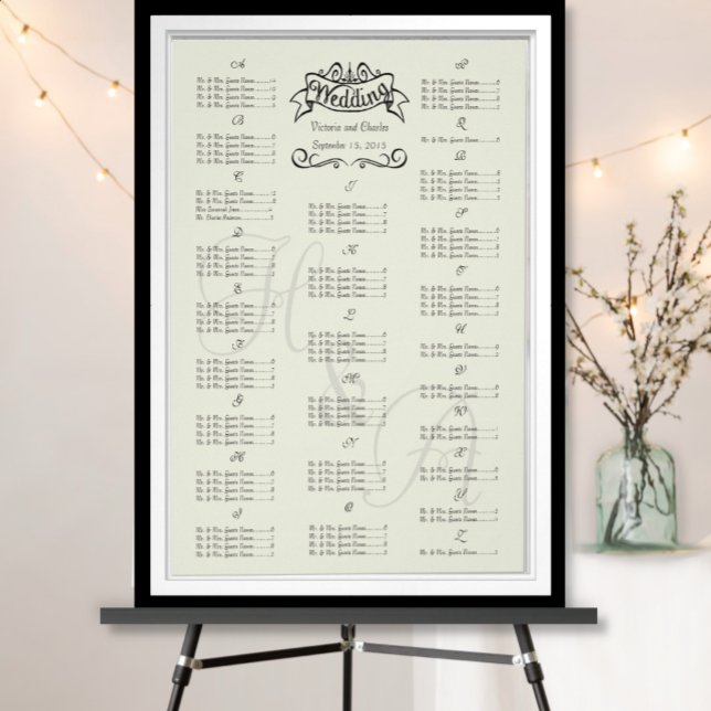 Vintage Wedding Special Event Guest Seating Chart (Creator Uploaded)