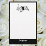 Vintage wedding Stationary Stationery<br><div class="desc">Bride and Groom leave for their honeymoon in a vintage car</div>