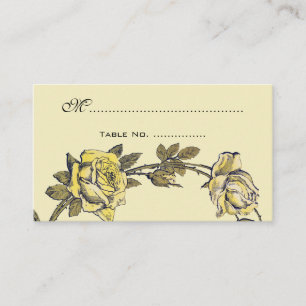 Vintage Wedding Table Numbers, Antique Rose Wreath Place Card