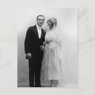 Vintage Wedding The Bride and Groom Postcard