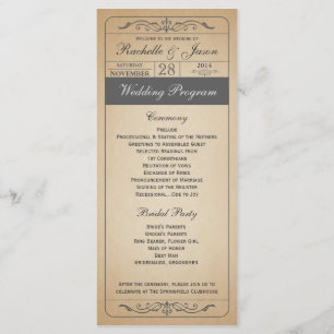 Vintage Wedding Ticket Program Programme