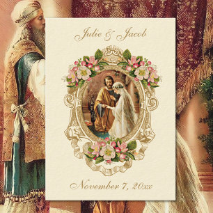 Vintage Wedding Traditional Catholic Holy Card
