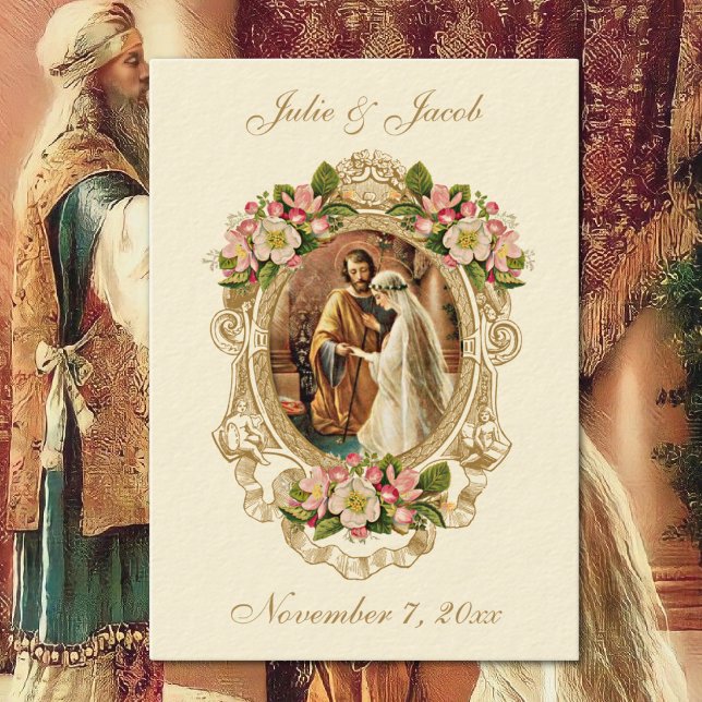 Vintage Wedding Traditional Catholic  Holy Card (Creator Uploaded)