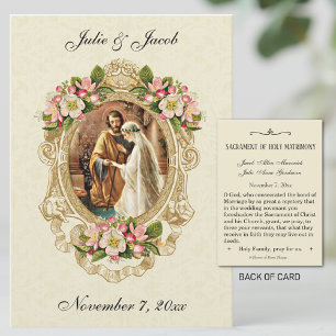 Vintage Wedding Traditional Catholic Holy Card